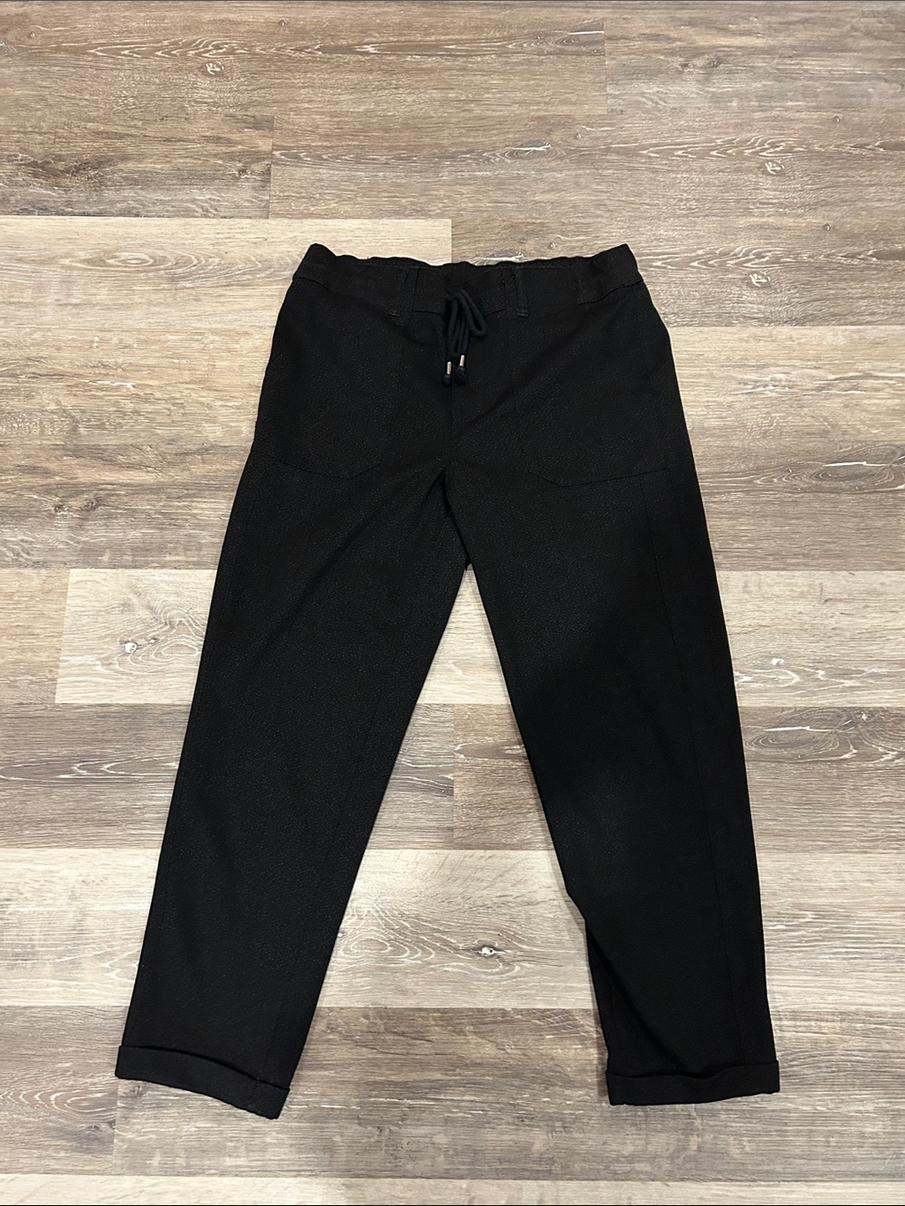 Democracy Black Drawstring Casual Trousers